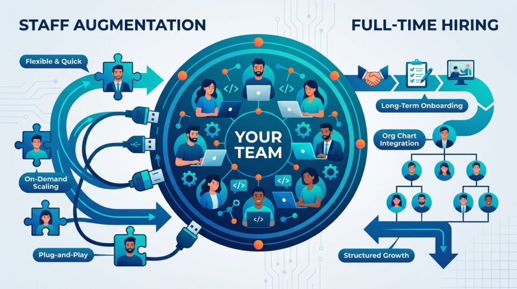 Staff Augmentation vs. Full-Time Hiring: Which Is Right for Your Growing Tech Team?